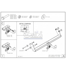 Оцинкованный фаркоп на Jeep Compass J012A