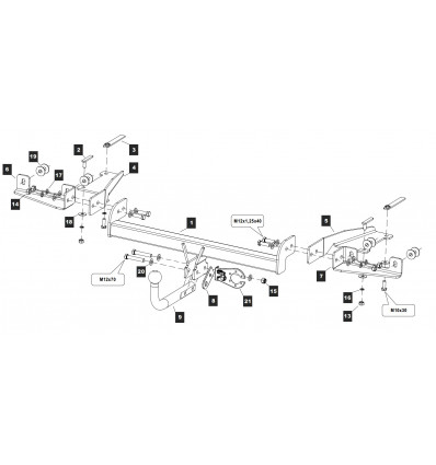 Фаркоп на Chevrolet Orlando 04.2302.12