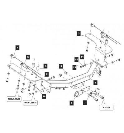 Фаркоп на Ssang Yong Actyon Sport 29.2228.21