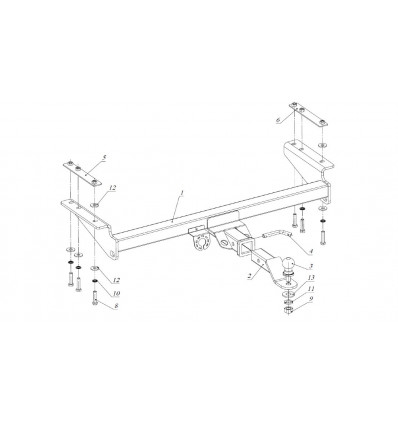 Фаркоп на Toyota Hilux FA 0971-E