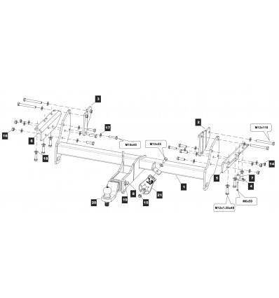 Фаркоп на Mitsubishi Pajero 4 14.2438.31