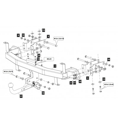 Фаркоп на Hyundai Santa Fe 10.2327.12