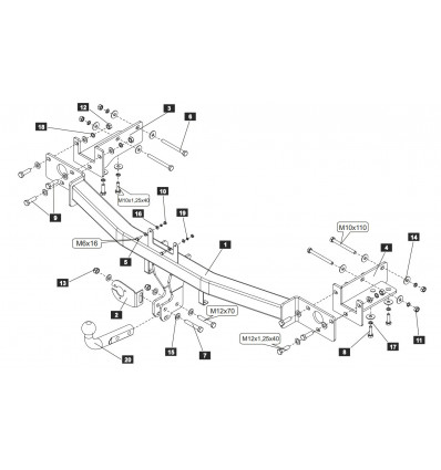 Фаркоп на Hyundai ix55 10.2108.12