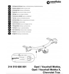 Фаркоп на Opel Mokka 314510600001