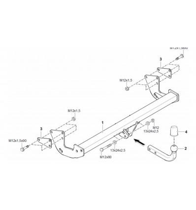 Фаркоп на Mercedes V 313435600001