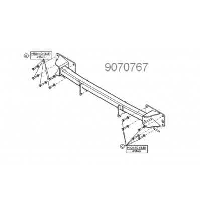 Балка для фаркопа Range Rover Sport 9070767