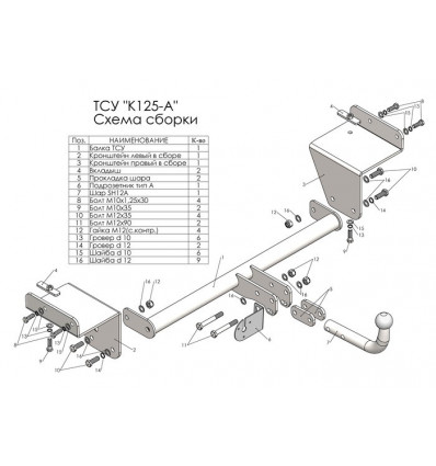 Фаркоп на Kia Ceed K125-A