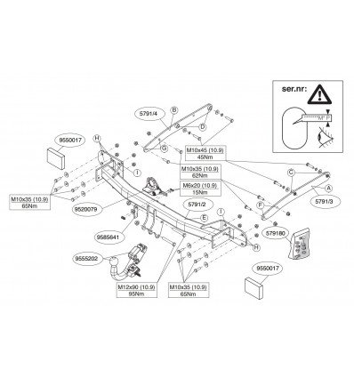 Фаркоп на Mercedes GLK X204 579100