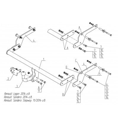 Фаркоп на Renault Sandero RN15