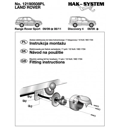 Электрика оригинальная на Land Rover Discovery 4 12190508