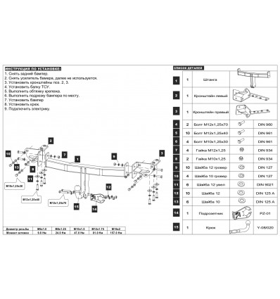 Фаркоп на Subaru Forester 22.9034.12