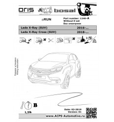 Фаркоп на Лада Х-РЕЙ Lada XRAY 1240-A