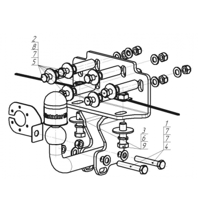 Фаркоп на Toyota Land Cruiser 200 92512-A