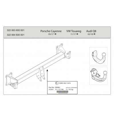 Фаркоп на Audi Q8 322064600001