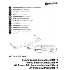 Фаркоп на Volkswagen Passat B8 317141600001