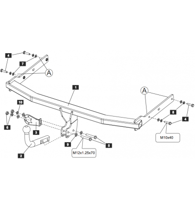 Инструкция по установке фаркопа на Volkswagen Jetta SF.3047.12
