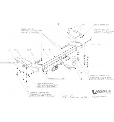 Фаркоп на Toyota Verso T/042