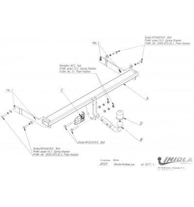 Фаркоп на Volkswagen Tiguan Z/023