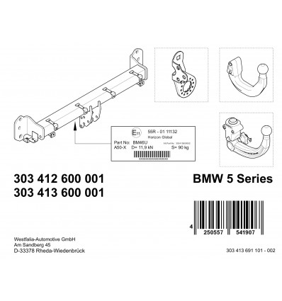 Фаркоп на BMW 5 303412600001