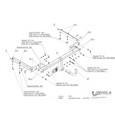 Фаркоп на Opel Zafira O/042