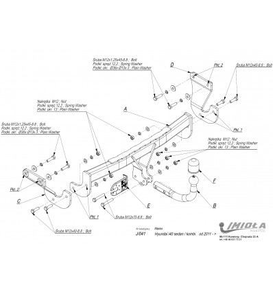 Фаркоп на Hyundai i40 J/041