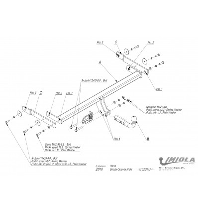 Фаркоп на Audi A3 Z/016