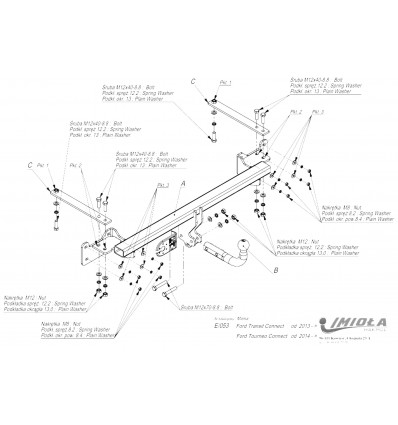 Фаркоп на Ford Transit Connect E/053