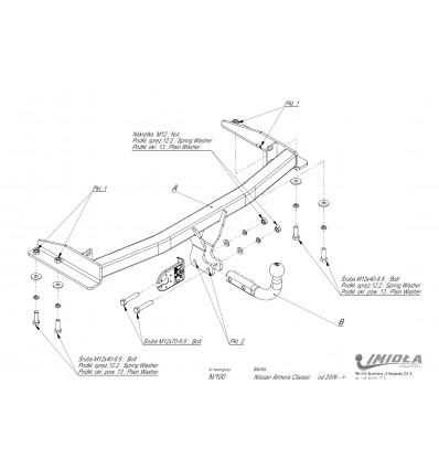 Фаркоп на Nissan Almera N/100