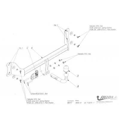 Фаркоп на BMW X3 B/017