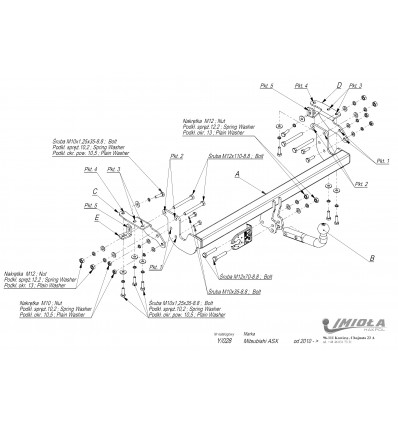 Фаркоп на Mitsubishi Asx Y/028