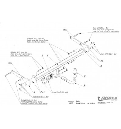 Фаркоп на Suzuki Vitara V/050