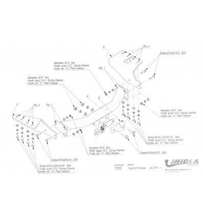 Фаркоп на Toyota Fortuner T/203