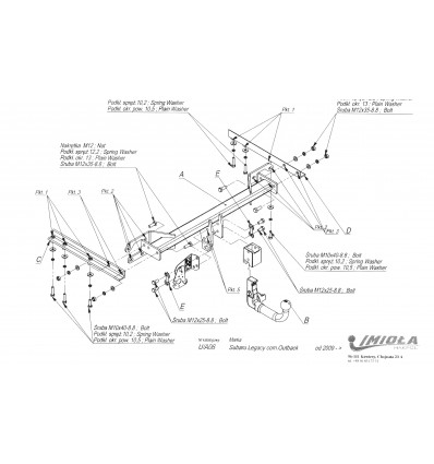 Фаркоп на Subaru Outback U/A06