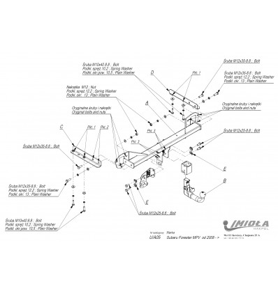 Фаркоп на Subaru Forester U/A05