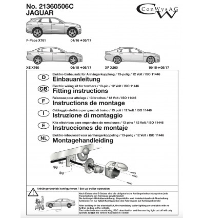 Штатная электрика к фаркопу на Jaguar F-Pace/XE/XF 21360506