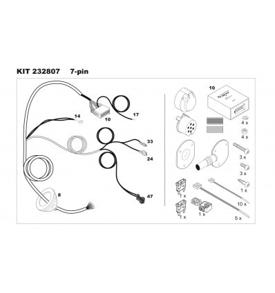 Штатная электрика к фаркопу на Mercedes A/B/CLA/GLA 107326/232807