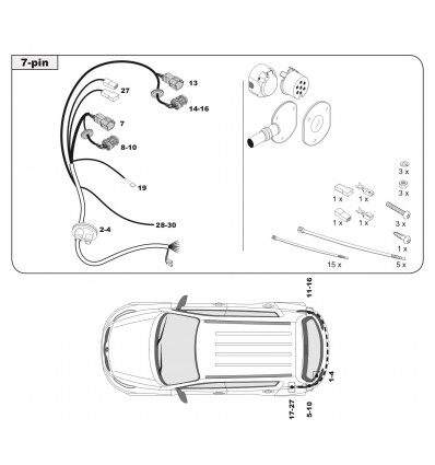 Штатная электрика к фаркопу на Hyundai Tucson 125008/44150607