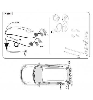 Штатная электрика к фаркопу на Kia Sorento Prime 132599/44191307