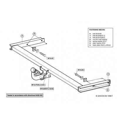 Фаркоп на Volkswagen Golf 3 Variant 220400