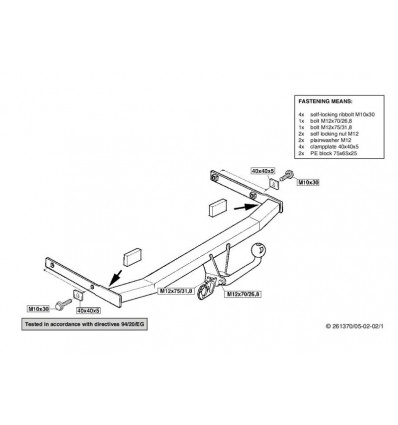 Фаркоп на Volkswagen Golf 4 261300