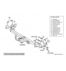 Фаркоп на Toyota Hiace 283100