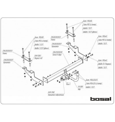 Фаркоп на Great Wall Hover M4 3316A