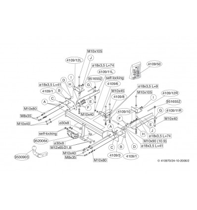 Фаркоп на Honda Accord 410900