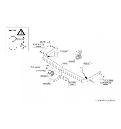 Фаркоп на Volkswagen Passat B6 450500