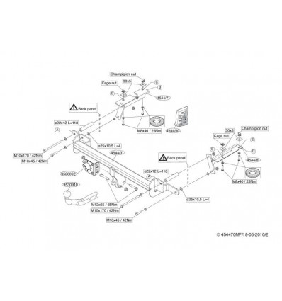 Фаркоп на Opel Zafira B 454400