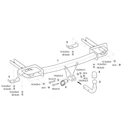 Фаркоп на Chevrolet Orlando 314460600001