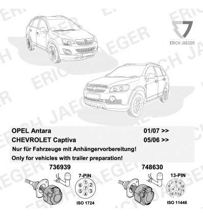 Штатная электрика к фаркопу на Opel Antara 12500566