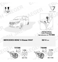 Штатная электрика к фаркопу на Mercedes V/Vito 121749/737296