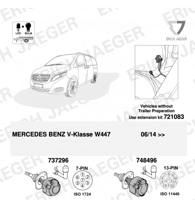 Штатная электрика к фаркопу на Mercedes V/Vito 121749/737296