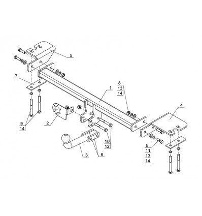 Фаркоп на Ssang Yong Stavic SY012